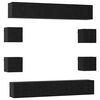 vidaXL TV-m&oslash;bels&aelig;t 10 pcs 180 x 30 x 30 cm Sort eg Konstrueret tr&aelig;