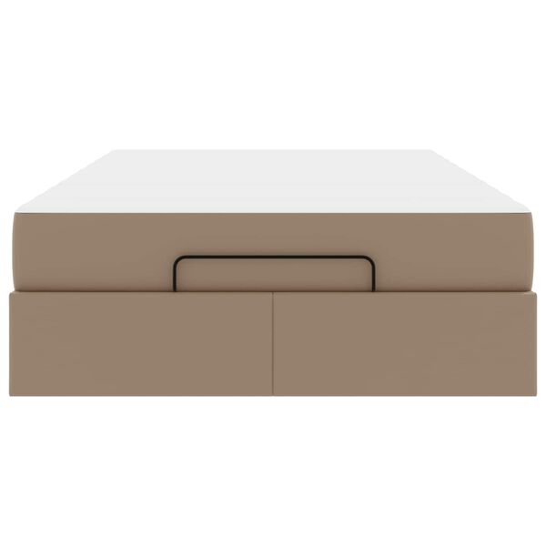 vidaXL Sengeramme med madras med madras 2 pcs Gyldenbrun PVC