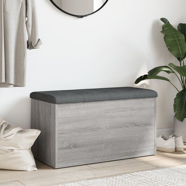 vidaXL skob&aelig;nk 82x42x45 cm konstrueret tr&aelig; gr&aring; sonoma-eg