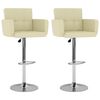 vidaXL barstole 2 stk. kunstl&aelig;der cremefarvet