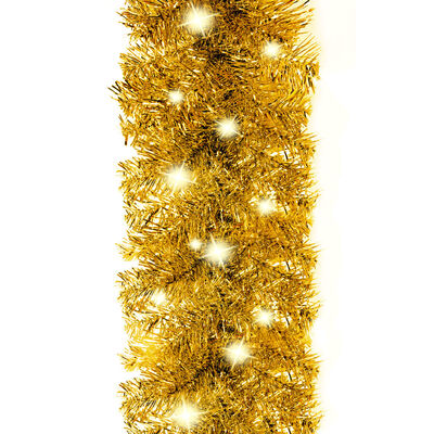 vidaXL juleguirlande med LED-lys 20 m guldfarvet