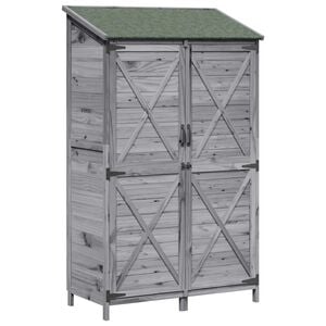 vidaXL Have Skur Gr&aring; 106 x 56 x 176,5 cm Massivt Fyrretr&aelig;
