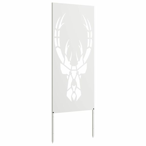 vidaXL Have privatliv sk&aelig;rm Dyreprint Hvid 50 x 140 cm Koldvalset st&aring;l