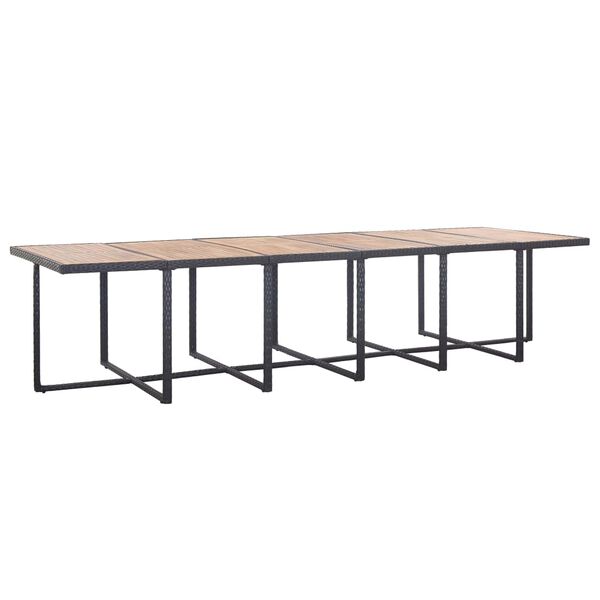 vidaXL udend&oslash;rs spisebordss&aelig;t 17 dele med hynder polyrattan sort