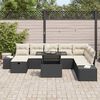 vidaXL Havesofa S&aelig;t 9 pcs Sort polyrattan