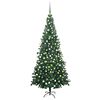 vidaXL kunstigt juletr&aelig; med lys og kugles&aelig;t 240 cm gr&oslash;n