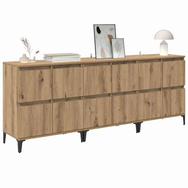 vidaXL Sideboards 3 pcs Artisan Egetr&aelig; 60 x 35 x 70 cm Konstrueret tr&aelig;