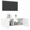 vidaXL v&aelig;gh&aelig;ngt tv-bord med LED-lys 80x35x31 cm hvid