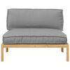vidaXL Sofa S&aelig;t med pude Gr&aring; 120 x 92 x 69 cm Massivt Akacietr&aelig;