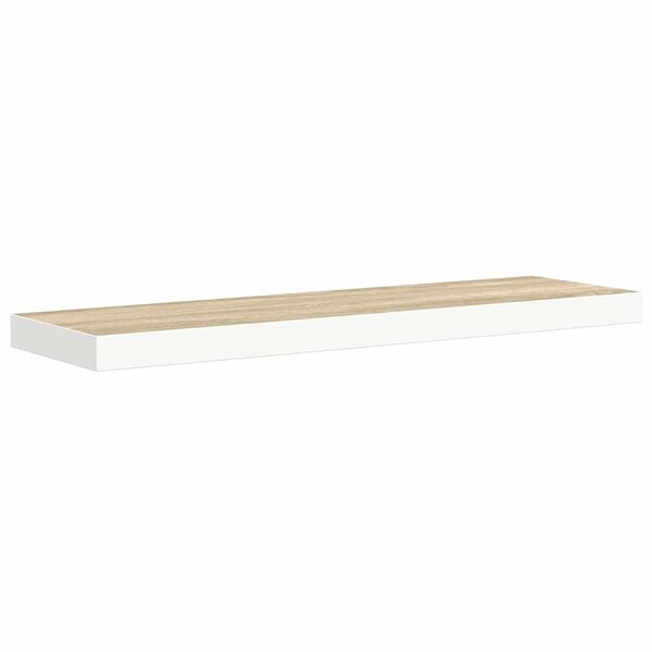 vidaXL sv&aelig;vehylde 90x23,5x3,8 cm MDF egetr&aelig;sfarve og hvid