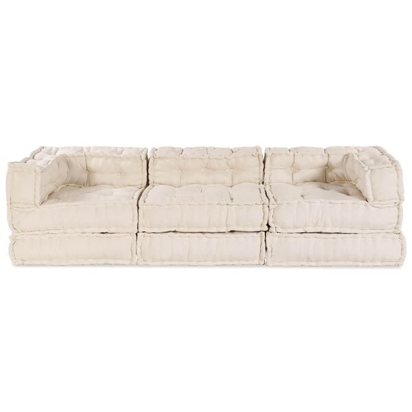 vidaXL Modulsofa 3 pcs Creme Stof