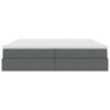 vidaXL Seng med opbevaring og madras M&oslash;rkegr&aring; 200 x 200 cm Polyester
