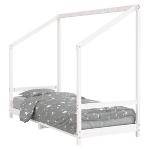 vidaXL sengeramme til juniorseng 80x200 cm massivt fyrretr&aelig; hvid