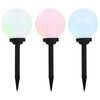 vidaXL LED-solcellelamper 3 stk. 20 cm rund RGB-farver