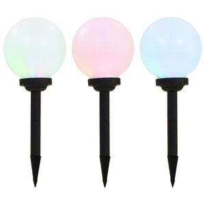 vidaXL LED-solcellelamper 3 stk. 20 cm rund RGB-farver