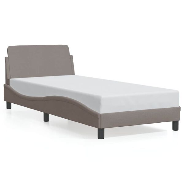 vidaXL sengeramme med sengegavl Dover Taupe 90x190 cm Stof
