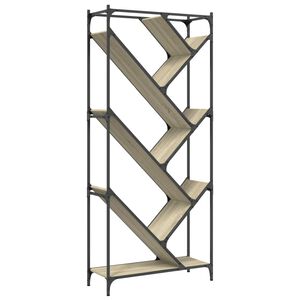 vidaXL bogreol 79x30x180 cm konstrueret tr&aelig; og metal sonoma-eg