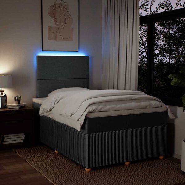 vidaXL kontinentalseng med madras 120x200 cm stof m&oslash;rkegr&aring;