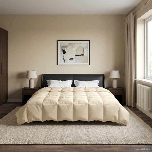 vidaXL Sommer dyne Quilting Creme 200 x 200 cm Mikrofiber