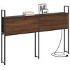 vidaXL Opbevaringshovedgavl med Opladningsstation Brun eg 120 cm