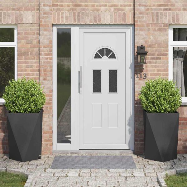 vidaXL Plantekasse 2 pcs Sort 50 x 50 x 75 cm St&aring;l