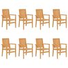 vidaXL stabelbare havestole 8 stk. 56,5x57,5x91 cm massivt teaktr&aelig;