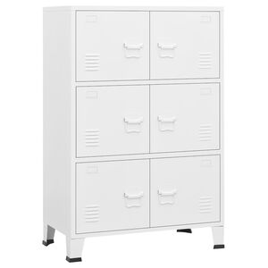 vidaXL industrielt opbevaringsskab 75x40x115 cm st&aring;l hvid