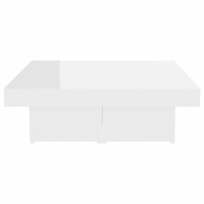 vidaXL sofabord 90x90x28 cm spånplade hvid højglans