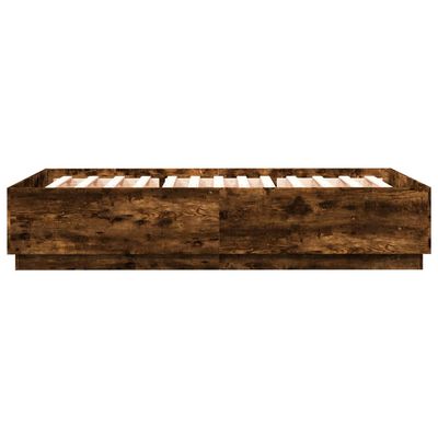 vidaXL sengestel 150x200 cm konstrueret træ røget eg