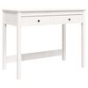 vidaXL skrivebord med skuffer 100x50x78 cm massivt fyrretr&aelig; hvid