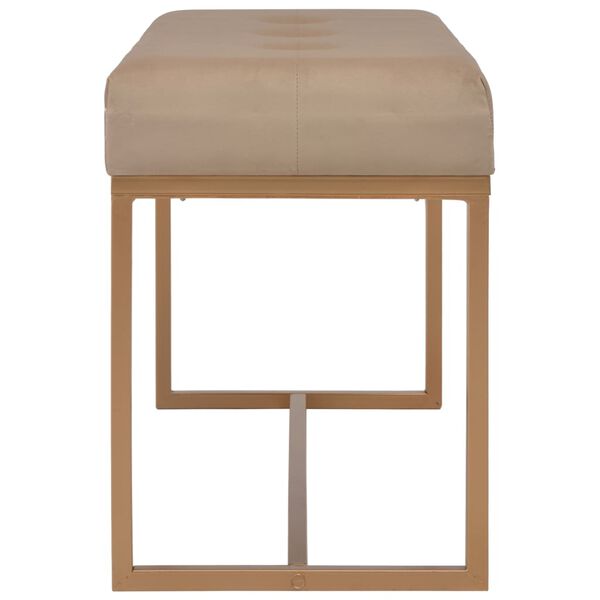 vidaXL bænk i fløjl 80 cm beige