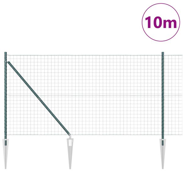 vidaXL Hegn med post Gr&oslash;n 1,4 x 10 m St&aring;l og PVC