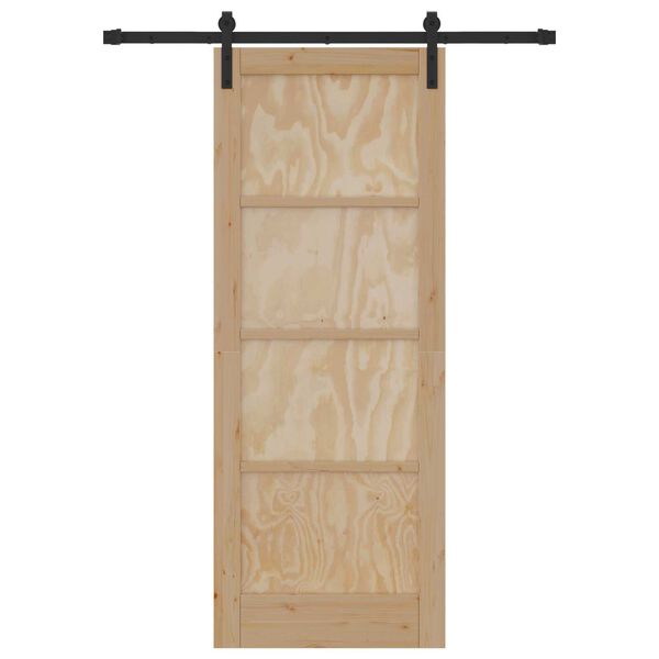 vidaXL Skydedør Brun 78 x 202 cm Massiv fyrretræ