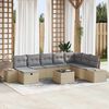 vidaXL Havesofa S&aelig;t med pude 9 pcs Beige Poly rattan