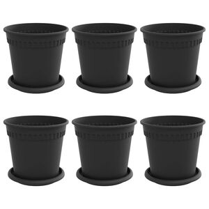 vidaXL Plantepotter 6 pcs Sort &Oslash; 17 x 14 cm Plastik
