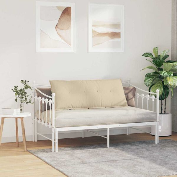 vidaXL Rygpude Creme 120 x 19 x 50 cm Stof