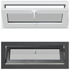 vidaXL K&aelig;ldervindue RISOR 110 x 40 cm PVC og glas Antracit