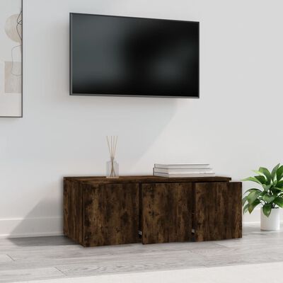 vidaXL tv-bord 80x34x30 cm konstrueret træ røget egetræsfarve