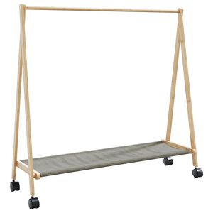 vidaXL t&oslash;jstativ med hylder og hjul 106x34x106,5 cm bambus