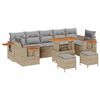 vidaXL Havesofa S&aelig;t 13 stk. 9-Antal s&aelig;der Beige og lys gr&aring; polyrattan