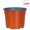 vidaXL Blomsterpotte 200 pcs Terrakotta &Oslash; 15 x 12,5 cm Plastik