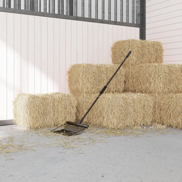 vidaXL hoved til staldgreb 18 tænder stål sort