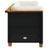 vidaXL 3-personers havesofa med hynder polyrattan sort