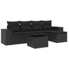 vidaXL sofas&aelig;t til haven 6 dele med hynder polyrattan sort