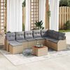 vidaXL Havesofa S&aelig;t 9 pcs Beige Poly rattan