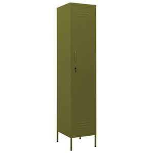 vidaXL skab 35x46x180 cm st&aring;l olivengr&oslash;n