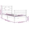 vidaXL sengeramme med sengegavl 90x200 cm massivt tr&aelig;