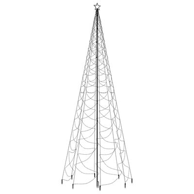 vidaXL juletræ med metalstolpe 1400 LED'er 5 m koldt hvidt lys