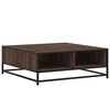 vidaXL sofabord 80x80x30 cm konstrueret tr&aelig; og metal brunt eg