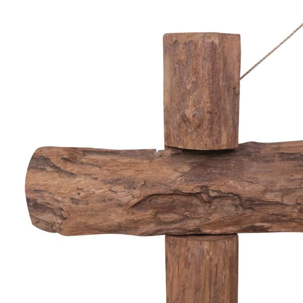 vidaXL spejl m. bj&aelig;lkeramme 70x70 cm genanvendt teaktr&aelig; naturfarvet